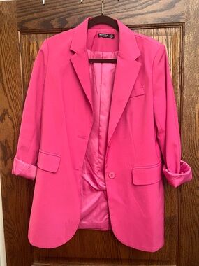Nasty Gal Bright Pink Oversized Blazer
